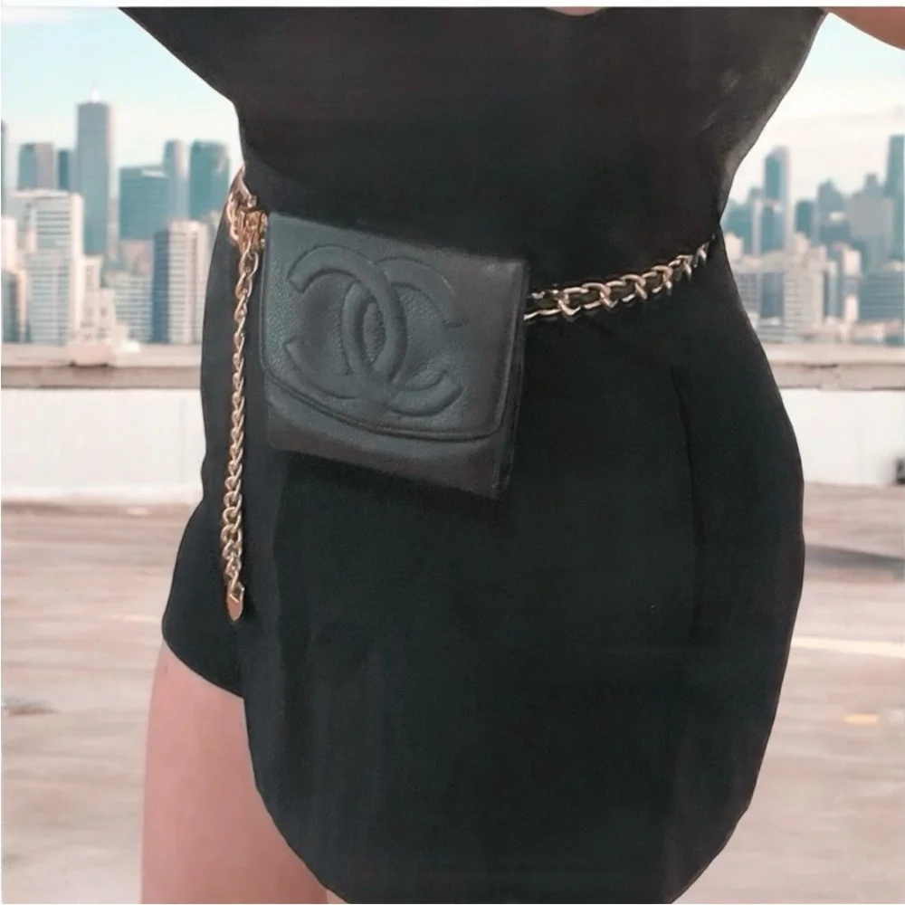 Chanel Black Cavier Leather Walletss